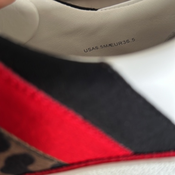 Diane Von Furstenberg DVF Leather Sneakers Stripe Leopard Print Size 6.5 - Picture 4 of 6